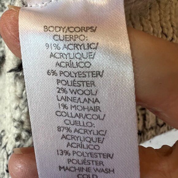 Lou & Grey Sweater Womens Size Large Black, Gray & White Wool & Mohair Cardigan - Picture 9 of 14